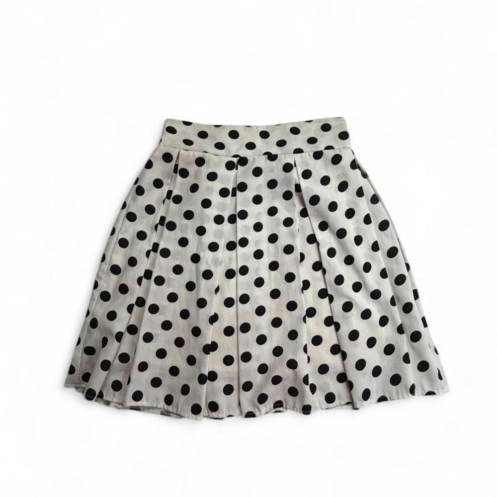 Ink Retro 60s Mod Polka Dot Pleated A Line Skirt